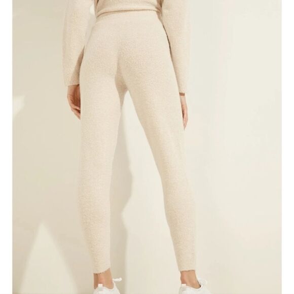 NWT Guess Wool Sweater Jogger Pants Reeda Lurex Boucle Oatmeal LARGE‎ - Picture 3 of 11